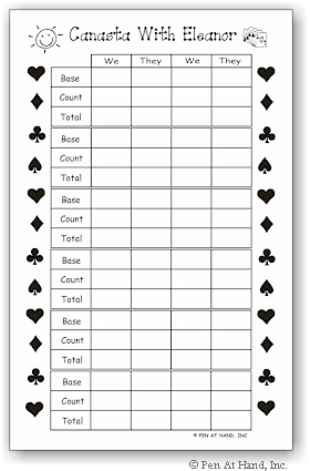 Pen At Hand Stick Figures - Large Canasta Pad